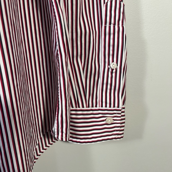 Ralph Lauren Custom Fit Button Down Long Sleeve Shirt Red White Blue Striped L - Picture 4 of 5